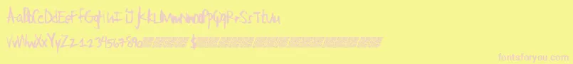 Largecrayon Font – Pink Fonts on Yellow Background