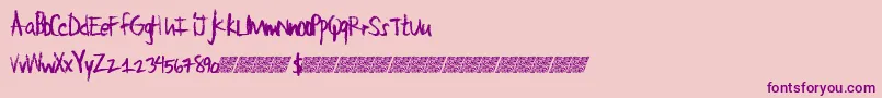 Largecrayon-Schriftart – Violette Schriften auf rosa Hintergrund