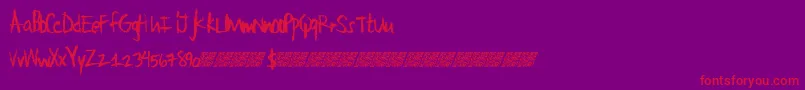 Largecrayon Font – Red Fonts on Purple Background