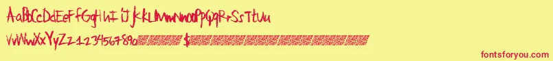 Largecrayon Font – Red Fonts on Yellow Background