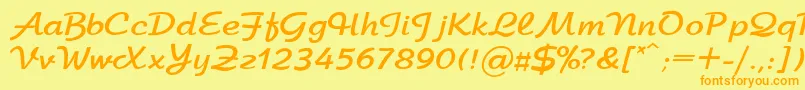 ArbatBoldRegular Font – Orange Fonts on Yellow Background