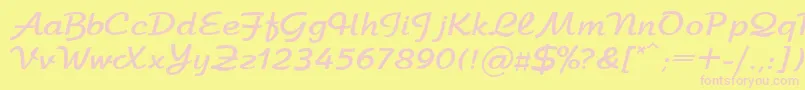 ArbatBoldRegular Font – Pink Fonts on Yellow Background