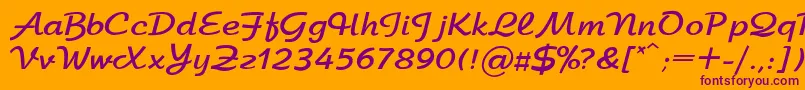 ArbatBoldRegular Font – Purple Fonts on Orange Background