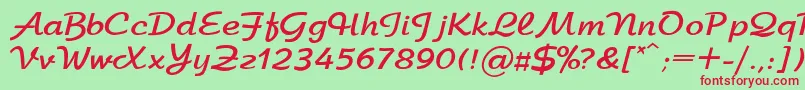 ArbatBoldRegular Font – Red Fonts on Green Background