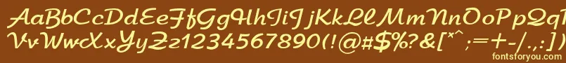 ArbatBoldRegular Font – Yellow Fonts on Brown Background