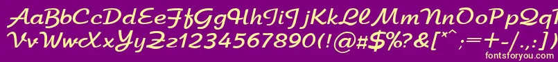 ArbatBoldRegular Font – Yellow Fonts on Purple Background