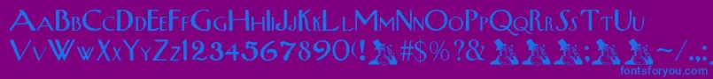 Czcionka Upperwestside – niebieskie czcionki na fioletowym tle