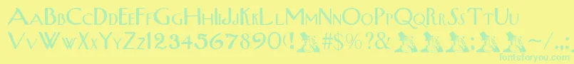 Upperwestside-fontti – vihreät fontit keltaisella taustalla