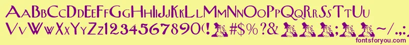 Upperwestside Font – Purple Fonts on Yellow Background