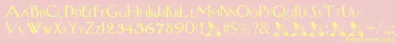Upperwestside Font – Yellow Fonts on Pink Background