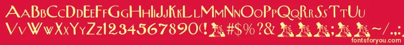 Upperwestside Font – Yellow Fonts on Red Background