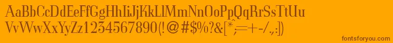 フォントCorvettedbNormal – オレンジの背景に茶色のフォント