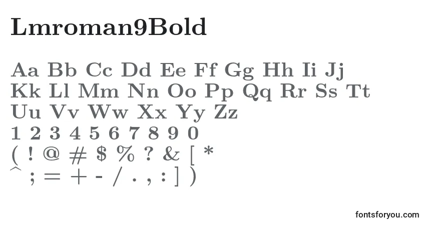Шрифт Lmroman9Bold – алфавит, цифры, специальные символы