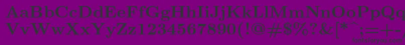 Weitere Informationen zur Lmroman9Bold-Schriftart Lmroman9Bold-Schriftart – Schwarze Schriften auf violettem Hintergrund