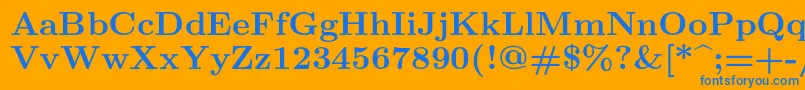 Lmroman9Bold Font – Blue Fonts on Orange Background