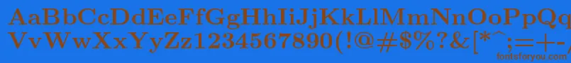 Lmroman9Bold Font – Brown Fonts on Blue Background