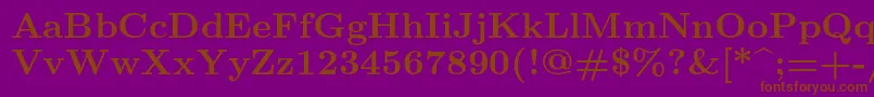 Police Lmroman9Bold – polices brunes sur fond violet