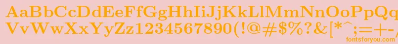 Lmroman9Bold Font – Orange Fonts on Pink Background