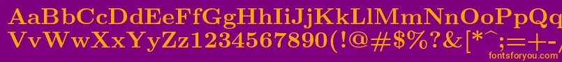 Шрифт Lmroman9Bold – оранжевые шрифты на фиолетовом фоне