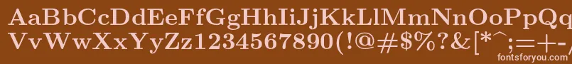 Lmroman9Bold Font – Pink Fonts on Brown Background