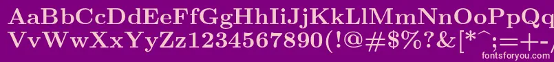Lmroman9Bold Font – Pink Fonts on Purple Background