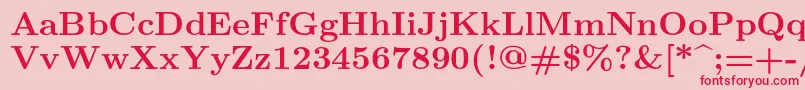 Lmroman9Bold Font – Red Fonts on Pink Background