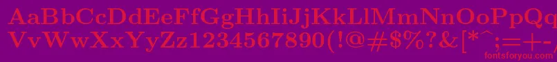 Police Lmroman9Bold – polices rouges sur fond violet
