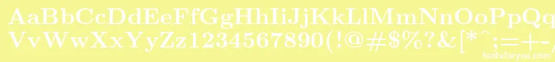 Шрифт Lmroman9Bold – белые шрифты на жёлтом фоне