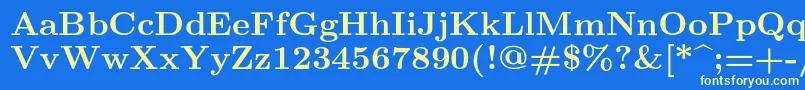 Weitere Informationen zur Lmroman9Bold-Schriftart Lmroman9Bold-Schriftart – Gelbe Schriften auf blauem Hintergrund
