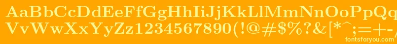 Lmroman9Bold Font – Yellow Fonts on Orange Background