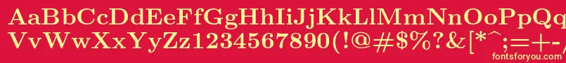 Lmroman9Bold Font – Yellow Fonts on Red Background