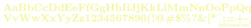 Lmroman9Bold-Schriftart – Gelbe Schriften auf weißem Hintergrund