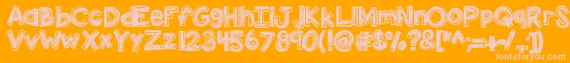 Kbluckyclover Font – Pink Fonts on Orange Background