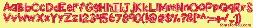 Kbluckyclover Font – Red Fonts on Yellow Background