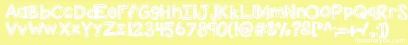 Kbluckyclover Font – White Fonts on Yellow Background