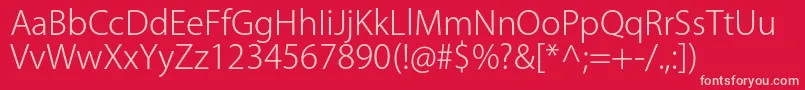 KozgoproLight Font – Pink Fonts on Red Background