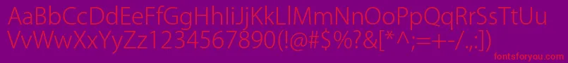KozgoproLight Font – Red Fonts on Purple Background