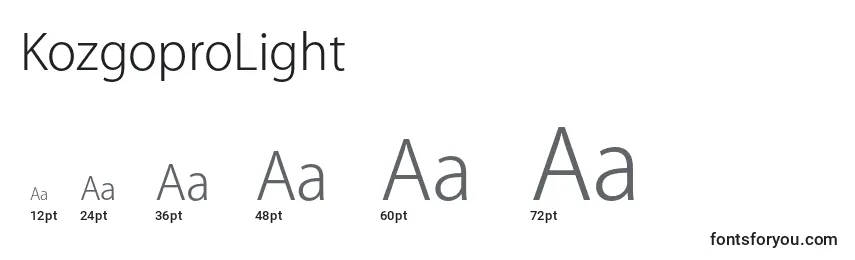 KozgoproLight Font Sizes