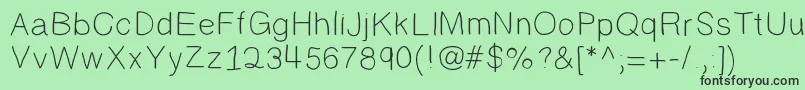 フォントRandy – 緑の背景に黒い文字