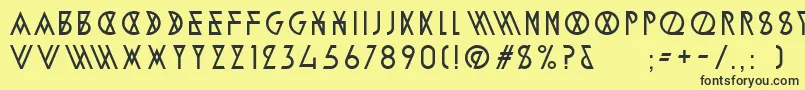 フォントAlpineTypefaceA2Light – 黒い文字の黄色い背景
