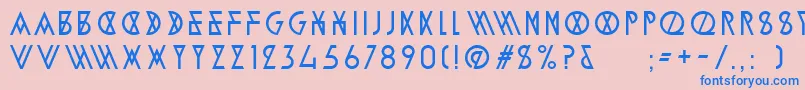 AlpineTypefaceA2Light Font – Blue Fonts on Pink Background