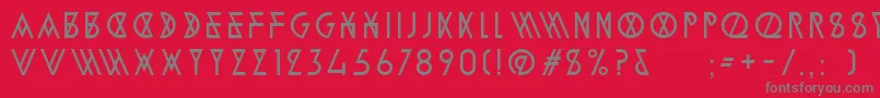 AlpineTypefaceA2Light-Schriftart – Graue Schriften auf rotem Hintergrund