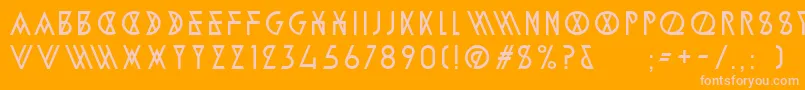 Police AlpineTypefaceA2Light – polices roses sur fond orange