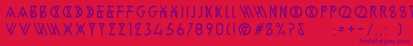 AlpineTypefaceA2Light-Schriftart – Violette Schriften auf rotem Hintergrund