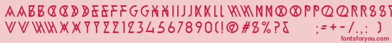 フォントAlpineTypefaceA2Light – ピンクの背景に赤い文字