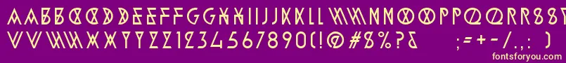 AlpineTypefaceA2Light Font – Yellow Fonts on Purple Background