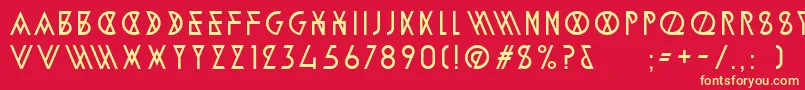 AlpineTypefaceA2Light Font – Yellow Fonts on Red Background
