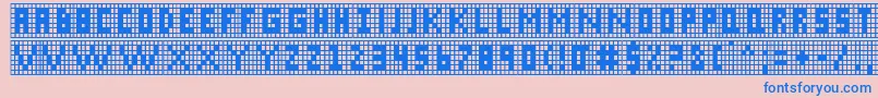 Xgrid Font – Blue Fonts on Pink Background