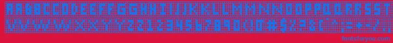 Czcionka Xgrid – niebieskie czcionki na czerwonym tle