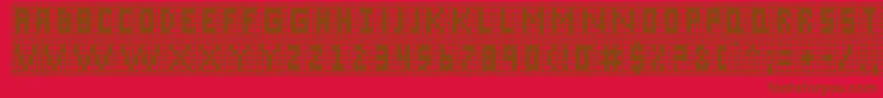 Xgrid-Schriftart – Braune Schriften auf rotem Hintergrund